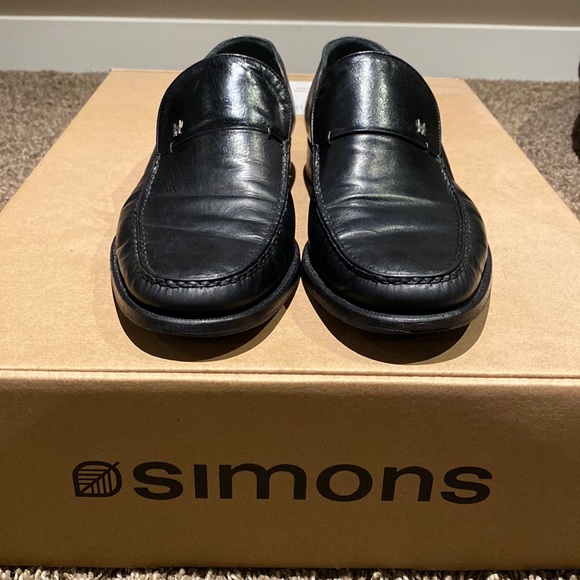 MORESCHI Beautiful Slip On Black Leather Loafers - Picture 2 of 7